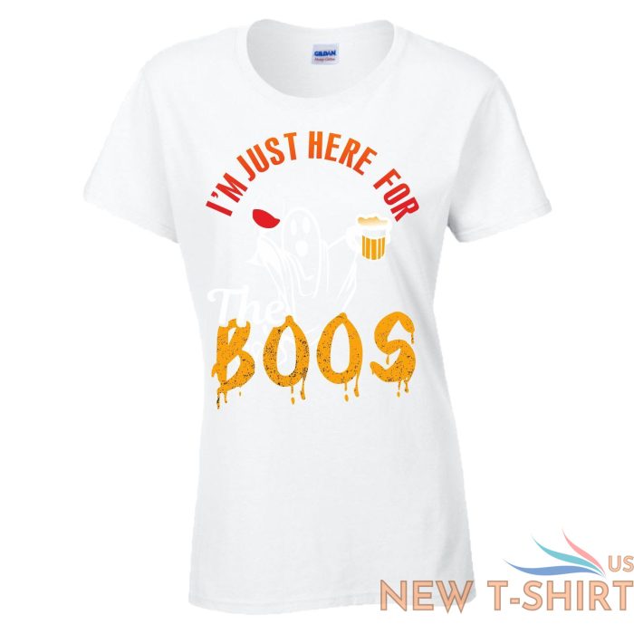 halloween costume t shirt here for the boos ghost top men ladies kids all sizes 7.jpg