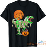 halloween dinosaur trex mummy pumpkin funny gift unisex t shirt 1.jpg