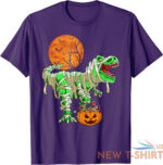 halloween dinosaur trex mummy pumpkin funny gift unisex t shirt 4.jpg