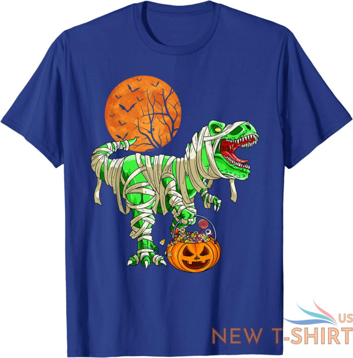 halloween dinosaur trex mummy pumpkin funny gift unisex t shirt 6.jpg