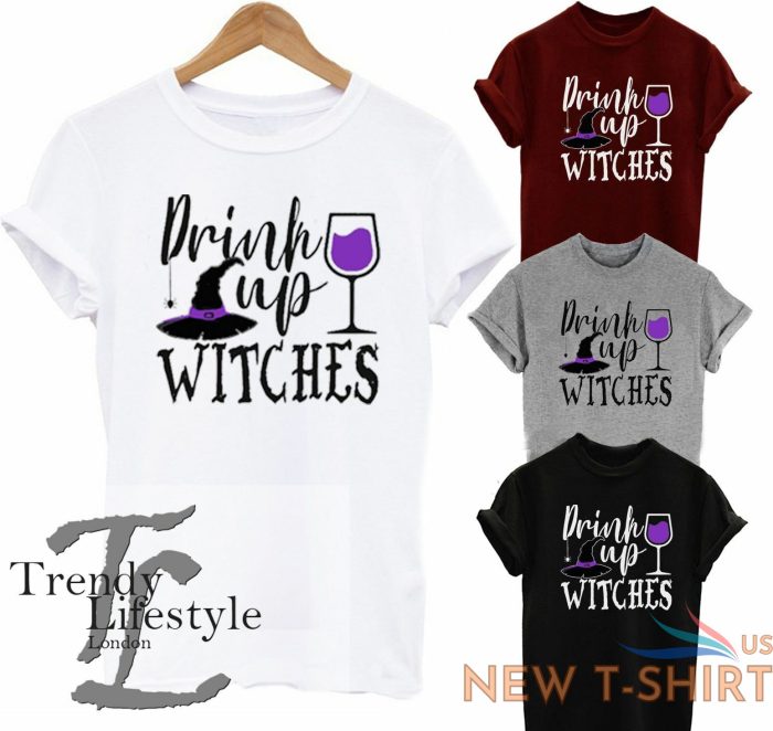 halloween drink up witches ghost funny scary trendy womens kids unisex t shirt 0.jpg