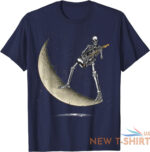 halloween funny rock on skeleton moon rock and roll guitar t shirt 4.jpg