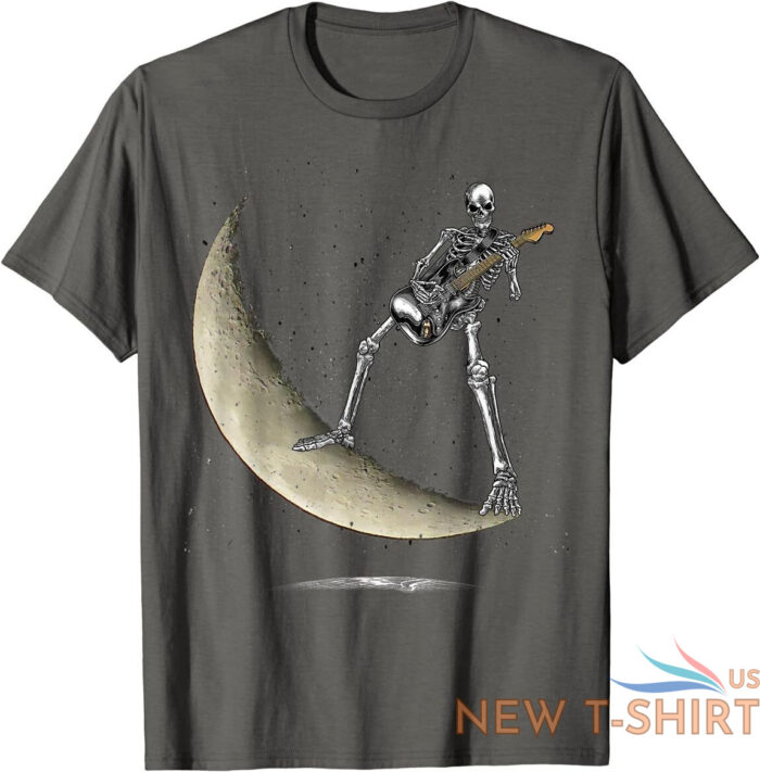 halloween funny rock on skeleton moon rock and roll guitar t shirt 5.jpg