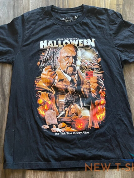 halloween john carpenters mens large trick is to stay alive black tshirt terror 0.jpg