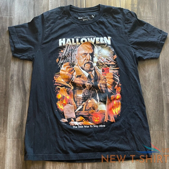 halloween john carpenters mens large trick is to stay alive black tshirt terror 0.jpg