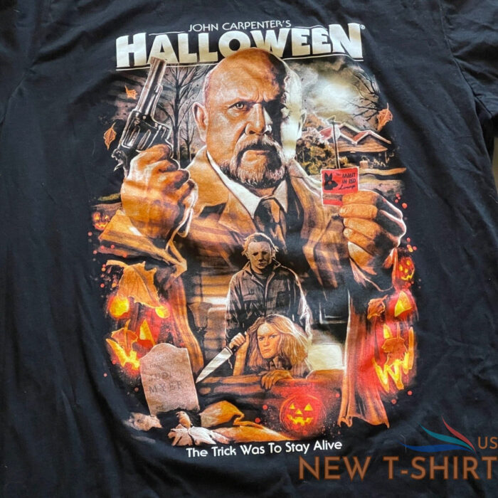 halloween john carpenters mens large trick is to stay alive black tshirt terror 1.jpg