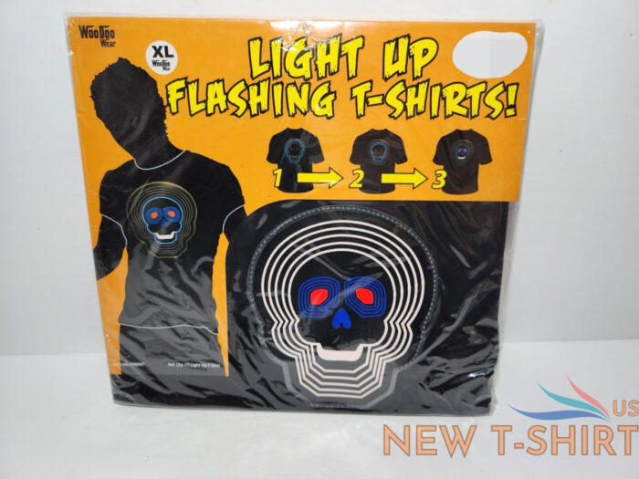 halloween light up flashing blue skull t shirt size extra large xl 8 patterns 0.jpg