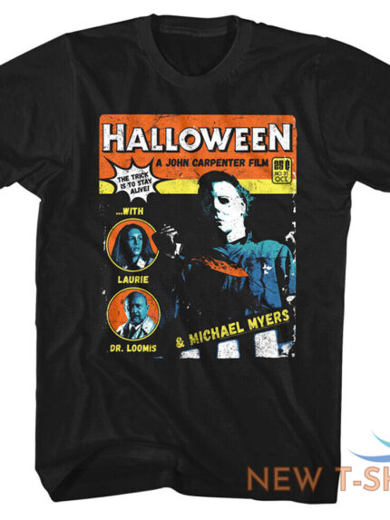 halloween men s t shirt comic movie poster michael myers laurie dr loomis 0.jpg