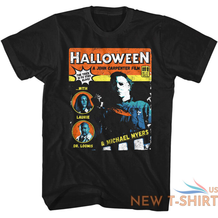 halloween men s t shirt comic movie poster michael myers laurie dr loomis 3.jpg