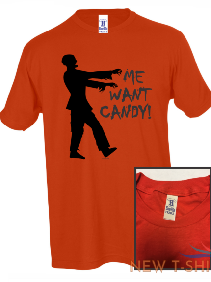 halloween monster zombie me want candy honeville orange t shirt 0.png