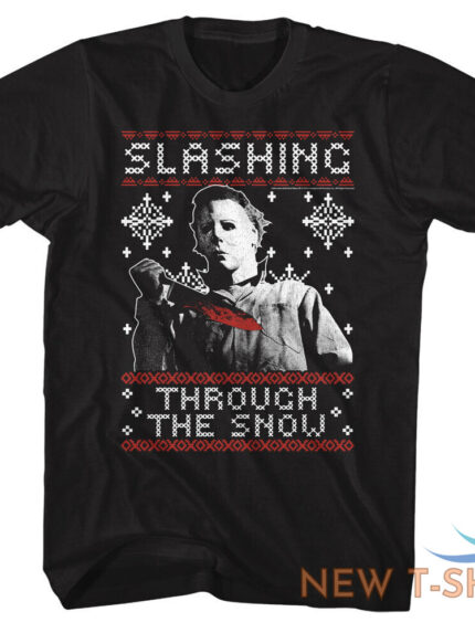 halloween slashing through the snow t shirt black 0.jpg