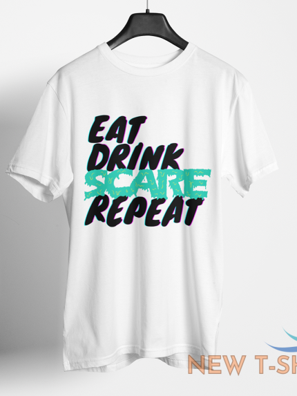 halloween t shirt eat drink scare repeat spooky scary tee mens womens unisex top 1.png