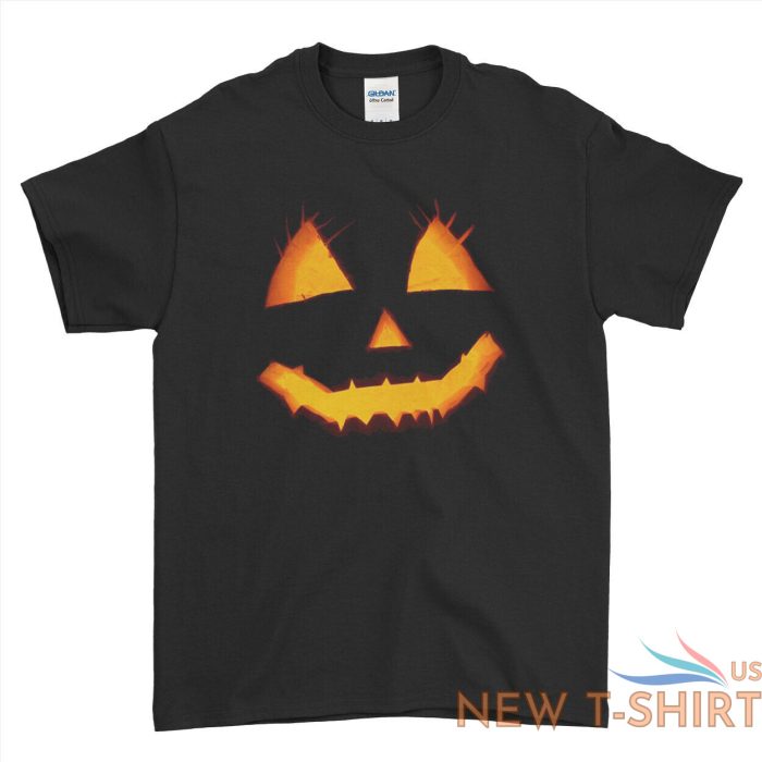 halloween t shirt pumpkin face fancy dress party outfit mens womens kids tee top 3.jpg