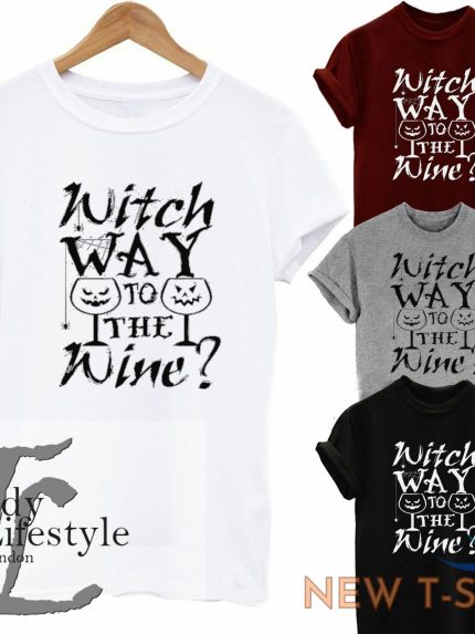 halloween witch way to wine ghost funny scary trendy womens kids unisex t shirt 0.jpg