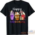 happy hallothanksmas coffee latte halloween thanksgiving unisex t shirt 0.jpg