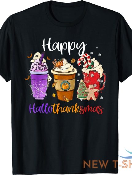 happy hallothanksmas coffee latte halloween thanksgiving unisex t shirt 0.jpg