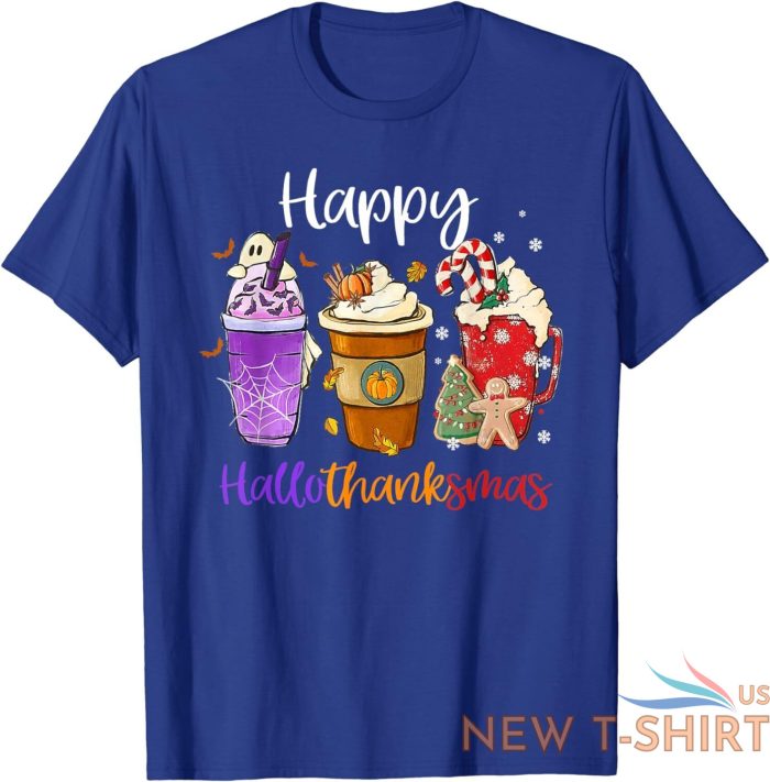 happy hallothanksmas coffee latte halloween thanksgiving unisex t shirt 7.jpg