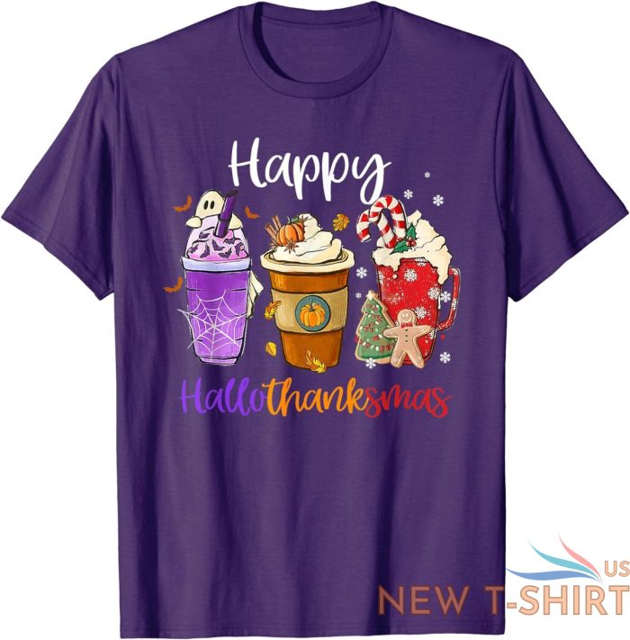 happy hallothanksmas coffee latte halloween thanksgiving unisex t shirt 8.jpg