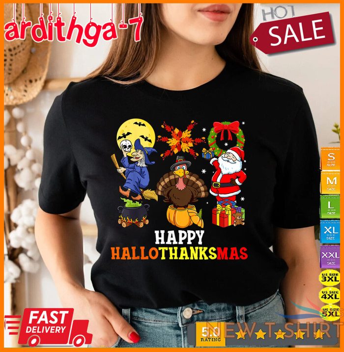 happy hallothanksmas shirt halloween thanksgiving christmas t shirt size s 4xl 0.jpg