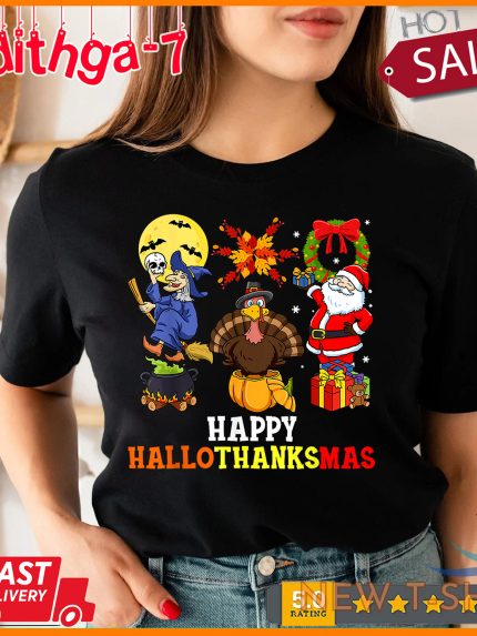 happy hallothanksmas shirt halloween thanksgiving christmas t shirt size s 4xl 1.jpg