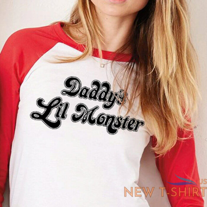 harley quinn cosplay shirt daddy s lil monster suicide squad 3 4 sleeve t 0.jpg