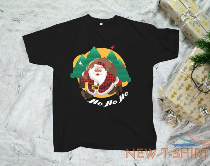 ho ho ho santa claus christmas t shirt buffalo plaid print funny xmas gift tees 1.jpg