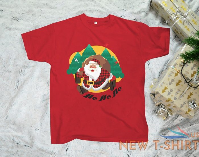 ho ho ho santa claus christmas t shirt buffalo plaid print funny xmas gift tees 4.jpg