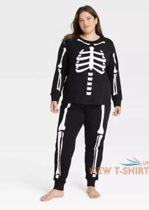 hyde and eek 2 piece sleep set plus size 3x pajamas halloween skeleton bones 0.jpg