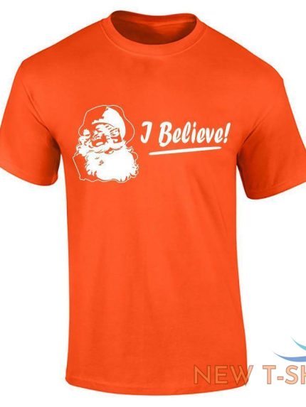 i believe printed t shirt xmas top mens boys christmas short sleeve cotton tee 0.jpg