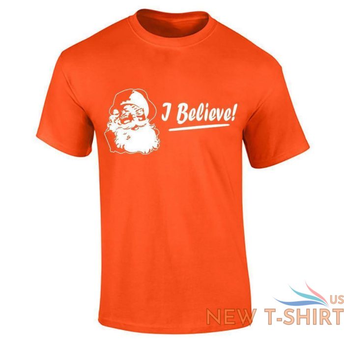 i believe printed t shirt xmas top mens boys christmas short sleeve cotton tee 0.jpg