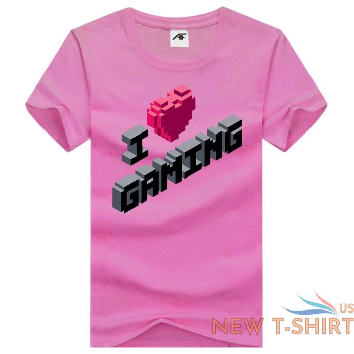 i love gaming print t shirt womens girls crew neck 100 cotton gamer top tees 3.jpg