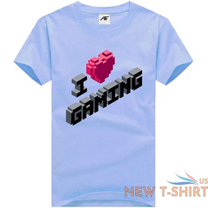 i love gaming print t shirt womens girls crew neck 100 cotton gamer top tees 4.jpg