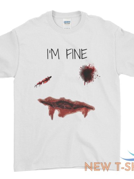 i m fine scar blood wound t shirt halloween outfit mens womens kids tee top 0.jpg
