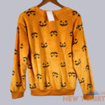 jack o lantern womens fleece sweatshirt top jr m orange halloween soft plush new 2.jpg