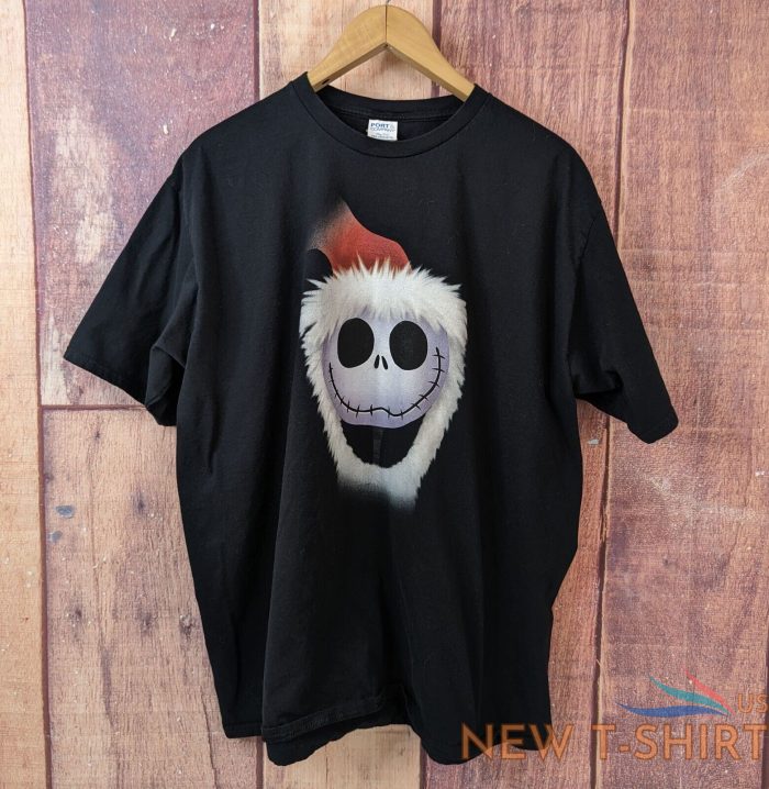 jack skellington t shirt adult 2xl black short sleeve tee disney santa jack 0.jpg