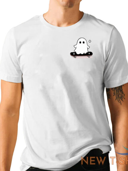 kawaii ghost skateboarding t shirt lazy funny halloween shirt 0.jpg
