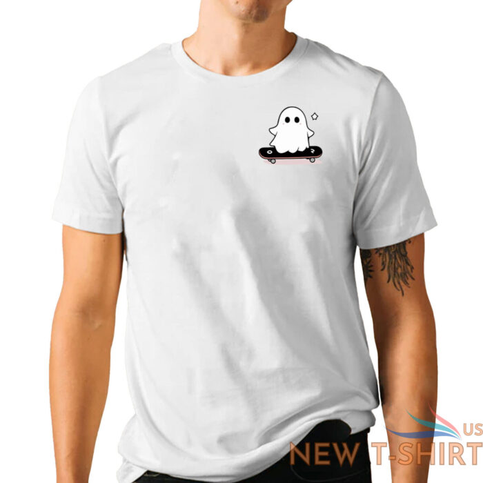 kawaii ghost skateboarding t shirt lazy funny halloween shirt 0.jpg