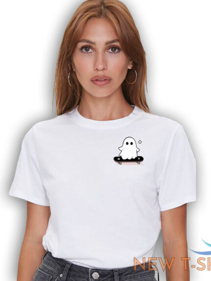 kawaii ghost skateboarding t shirt lazy funny halloween shirt 1.jpg