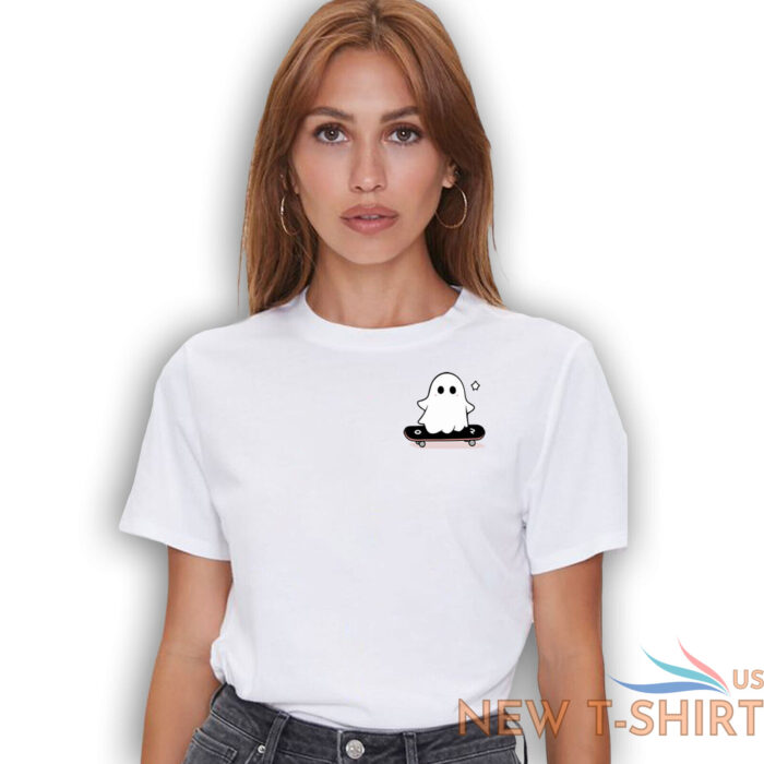 kawaii ghost skateboarding t shirt lazy funny halloween shirt 1.jpg