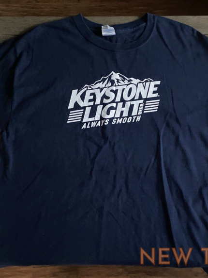 keystone light smooth beer blue short sleeve t shirt 22 chest 24 length 0.png