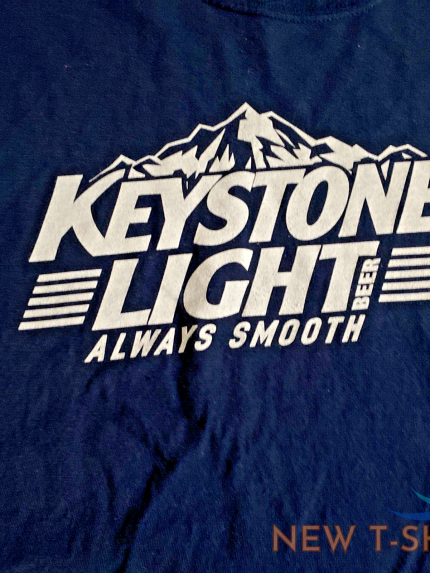 keystone light smooth beer blue short sleeve t shirt 22 chest 24 length 1.png