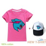 kids mr beast lightning cat t shirt baseball cap suits cotton short sleeve tops 6.jpg