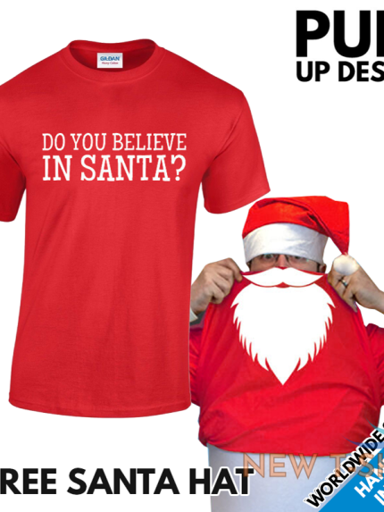 kids pull up santa christmas tshirt hat xmas funny t shirt boys girls new 0.png