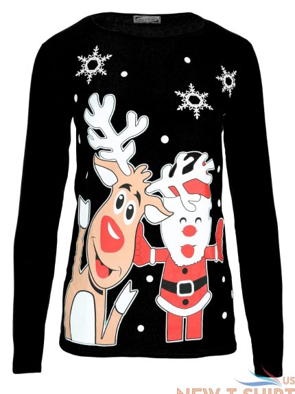 kids santa face print rudolph reindeer christmas sweatshirt retro funny t shirt 1.jpg