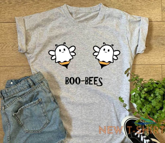 ladies boo bees t shirt funny halloween costume outfit womens ghost boobs top 0.jpg