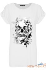 ladies halloween skeleton bones heart scary turn up sleeve womens t shirt top 8.jpg