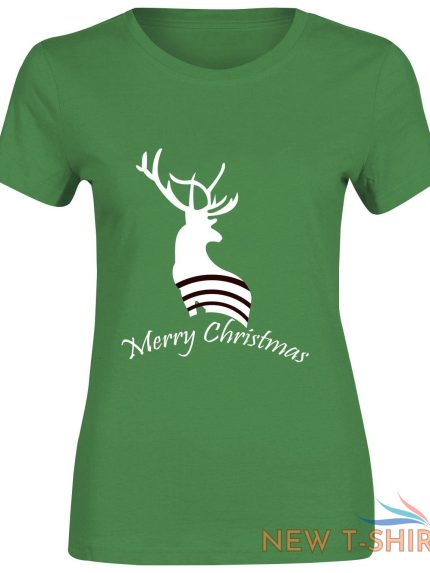 ladies merry christmas reindeer printed t shirt girls short sleeve top tees 1.jpg