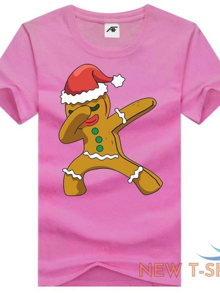 ladies xmas christmas gingerbread man funny printed t shirt round neck tees 0.jpg