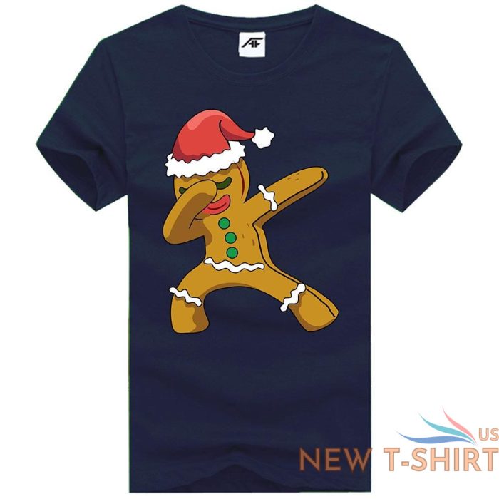 ladies xmas christmas gingerbread man funny printed t shirt round neck tees 6.jpg