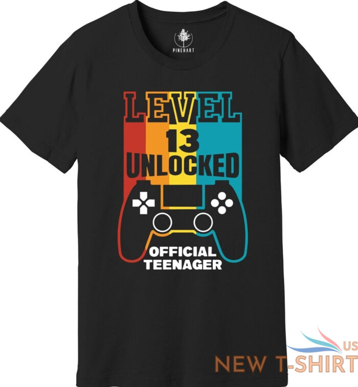 level 13 unlocked official teenager gamer birthday boy shirt13th birthday shirt 0.jpg